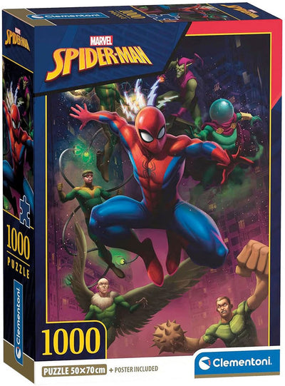 Clementoni - puzzle - 1000 pezzi - spiderman - da 14 anni - collezione di alta qualità