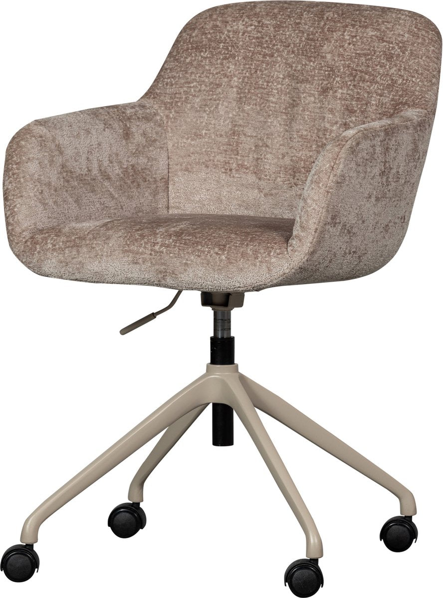 Woood morros bureaustoel - polyester - taupe - 88x57x60