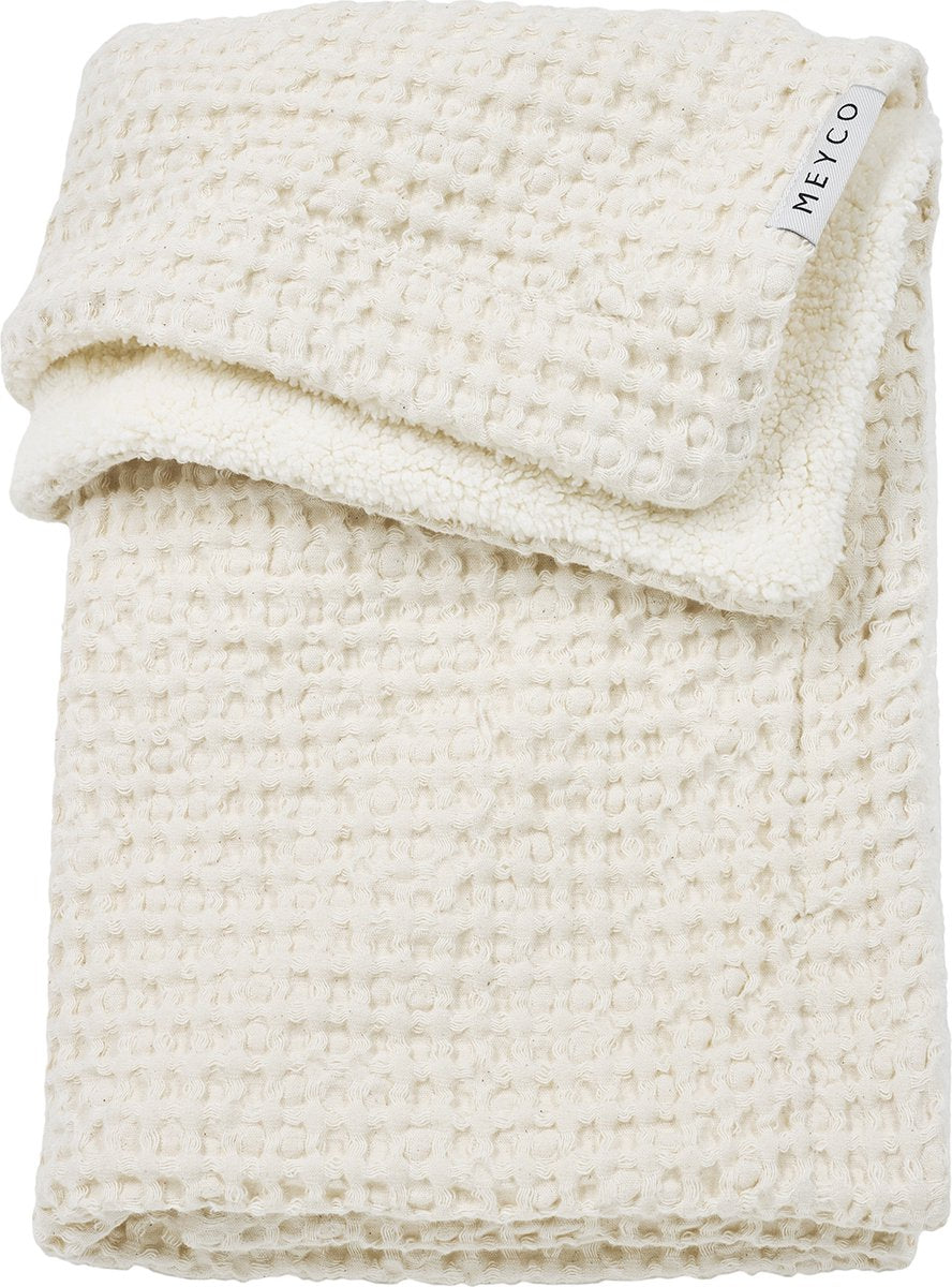 Coperta per culla Meyco Baby Waffle Teddy - natura - 75x100 cm - 2.0 tog