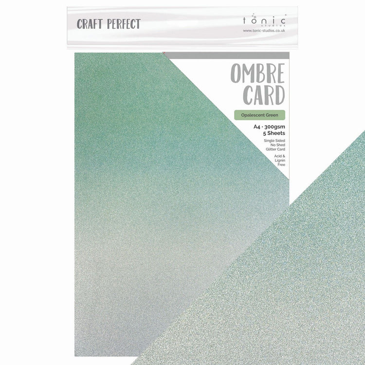 Craft perfect by tonic studios craft perfect • spring meadow ombre card opalescent green