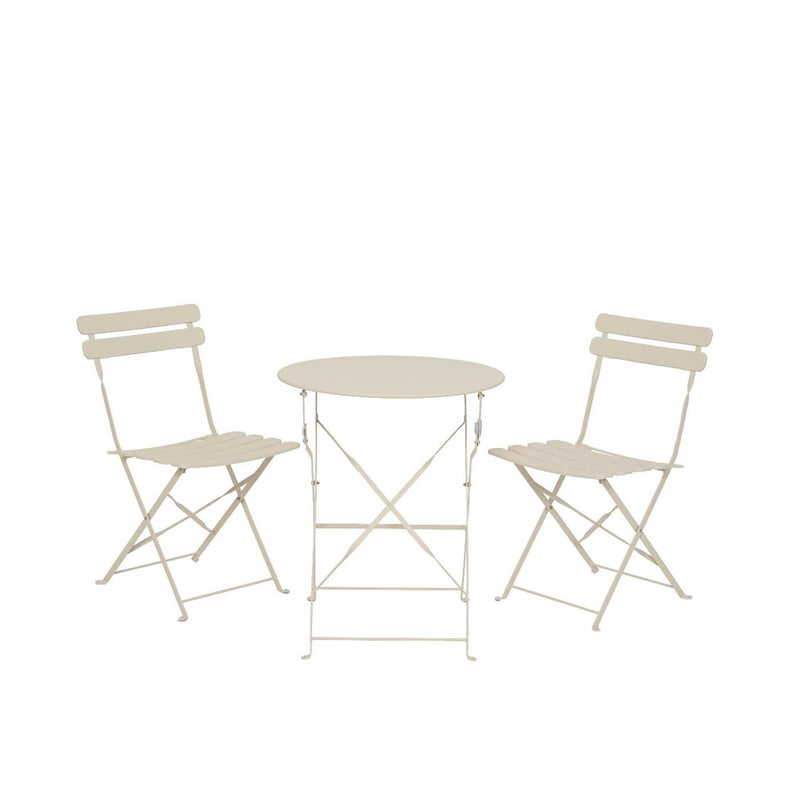 Decoris bistroset off-white staal ø60xh71cm