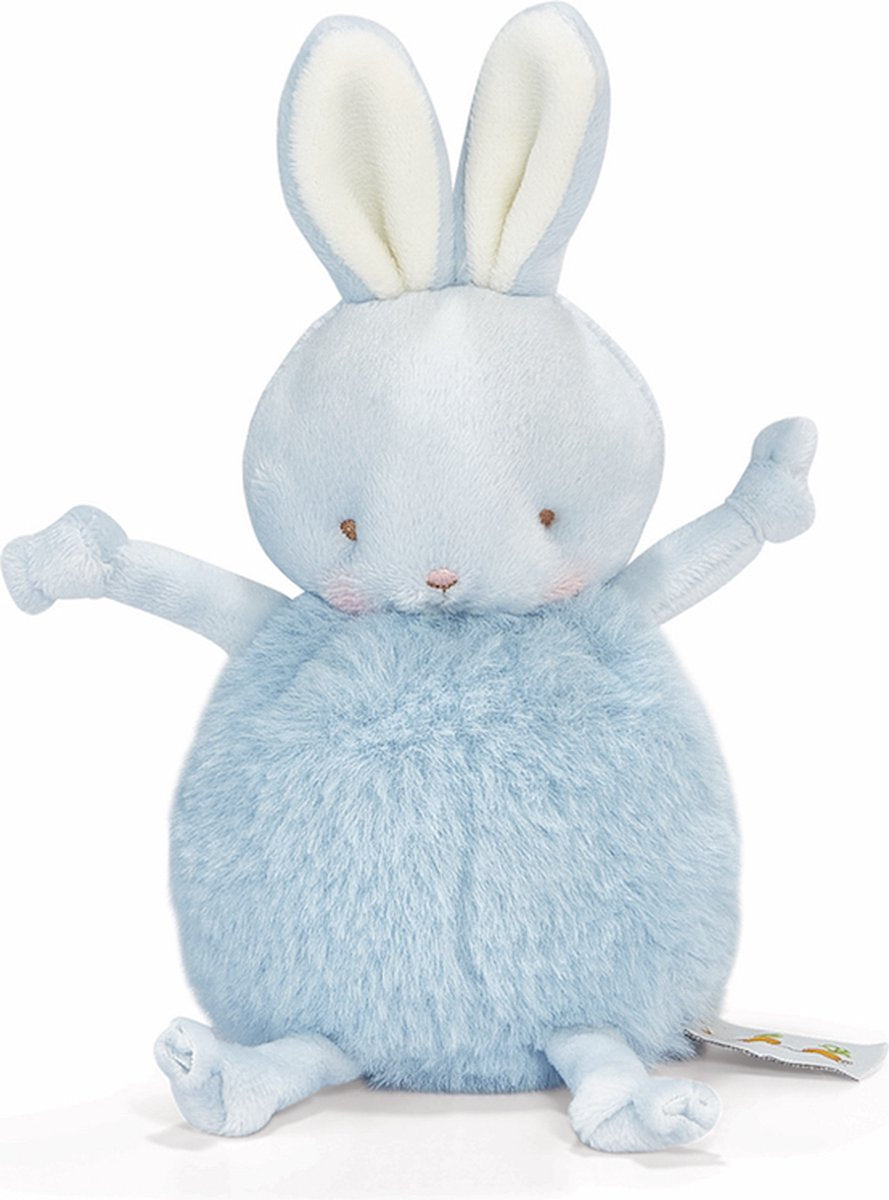 Bunnies by the bay coniglio roly-poly - animale di peluche - peluche per bambini - dettagli ricamati - 13 cm - blu