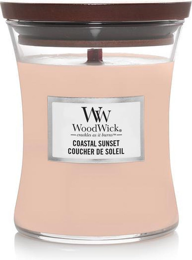 Woodwick hourglass medium geurkaars - coastal sunset - 60 branduren