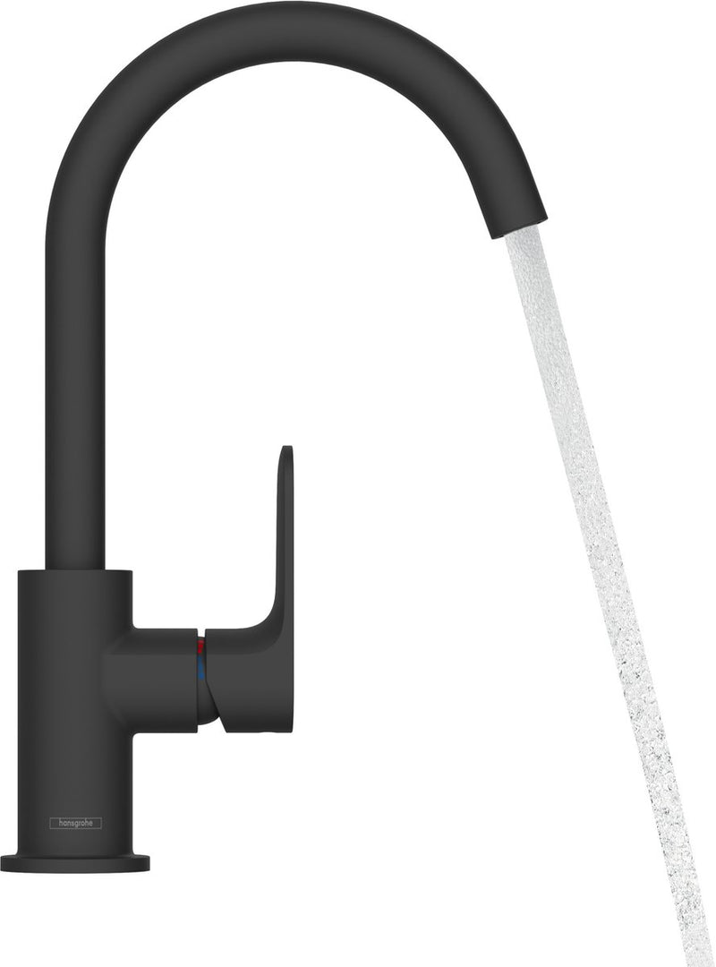 Hansgrohe rebris s - miscelatore lavabo - funzionamento monocomando - con piletta - dimensione 210 mm - bocca girevole - nero opaco