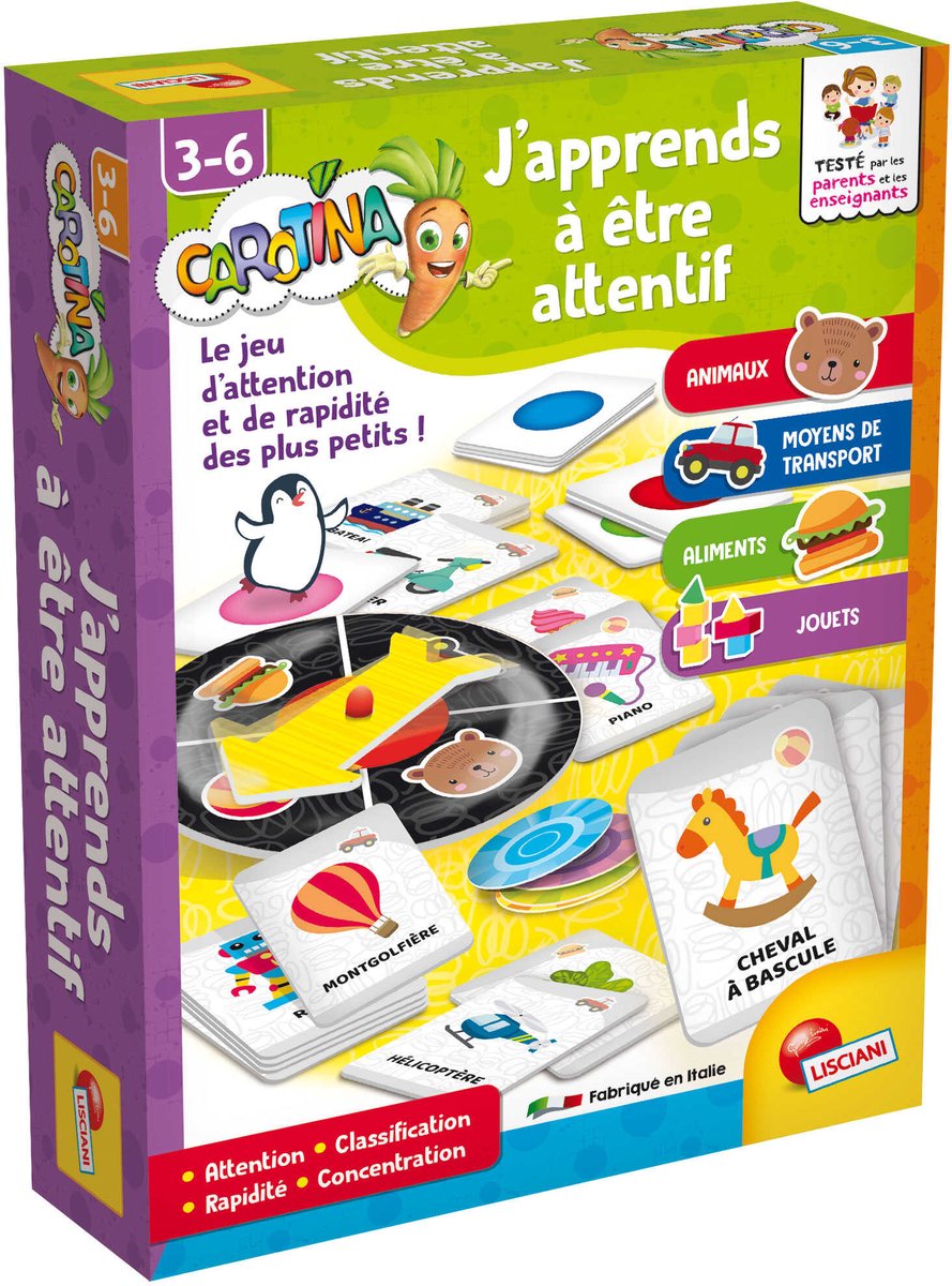 Lisciani carotina plus j'apprends a faire attention