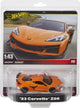 Hot wheels premium 1:43rd '23 corvette z06 veicolo, auto, 3 anni, metallo, nero, arancione