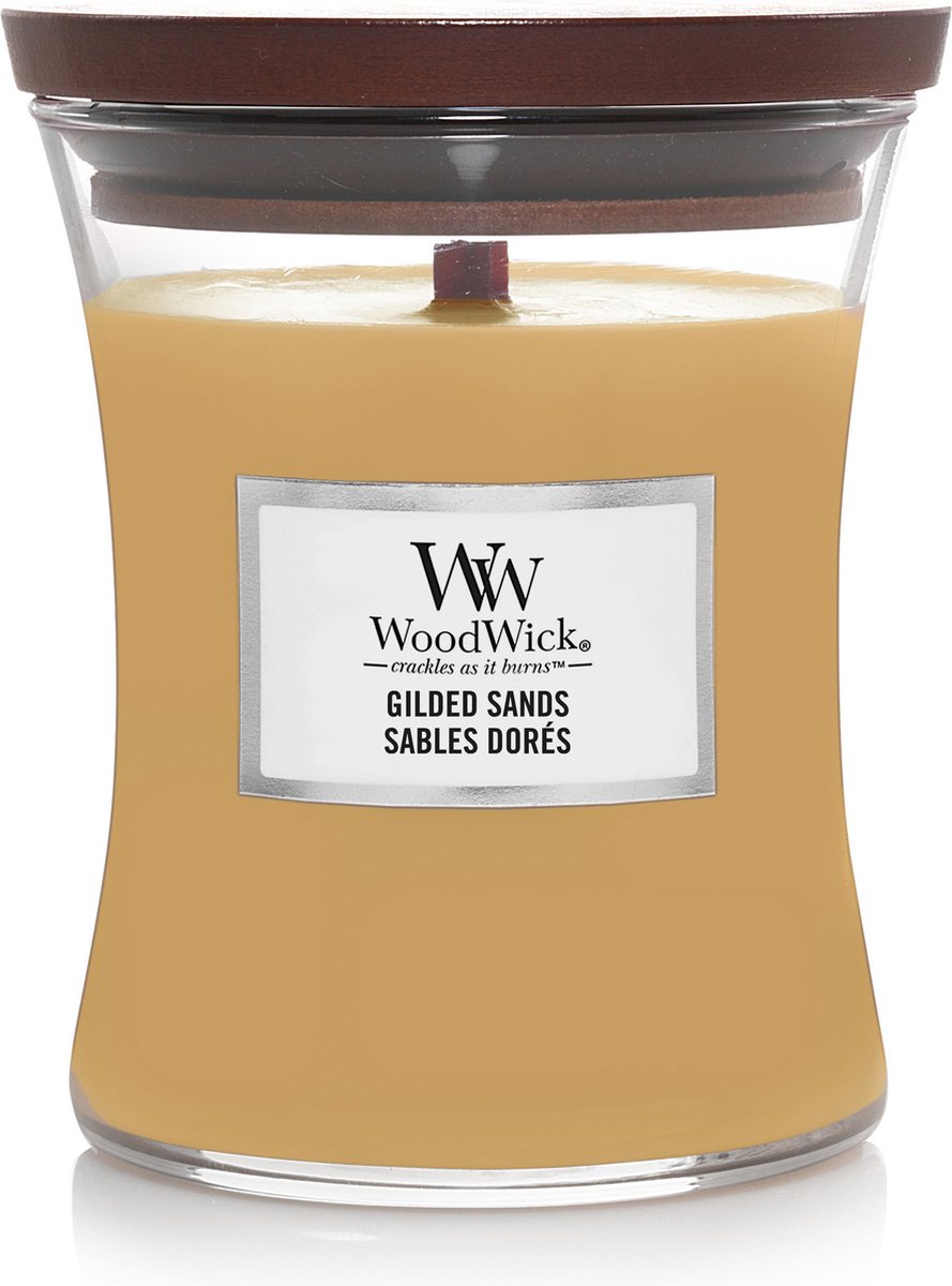Woodwick hourglass medium scented candle - gilded sands - 60 burning hours