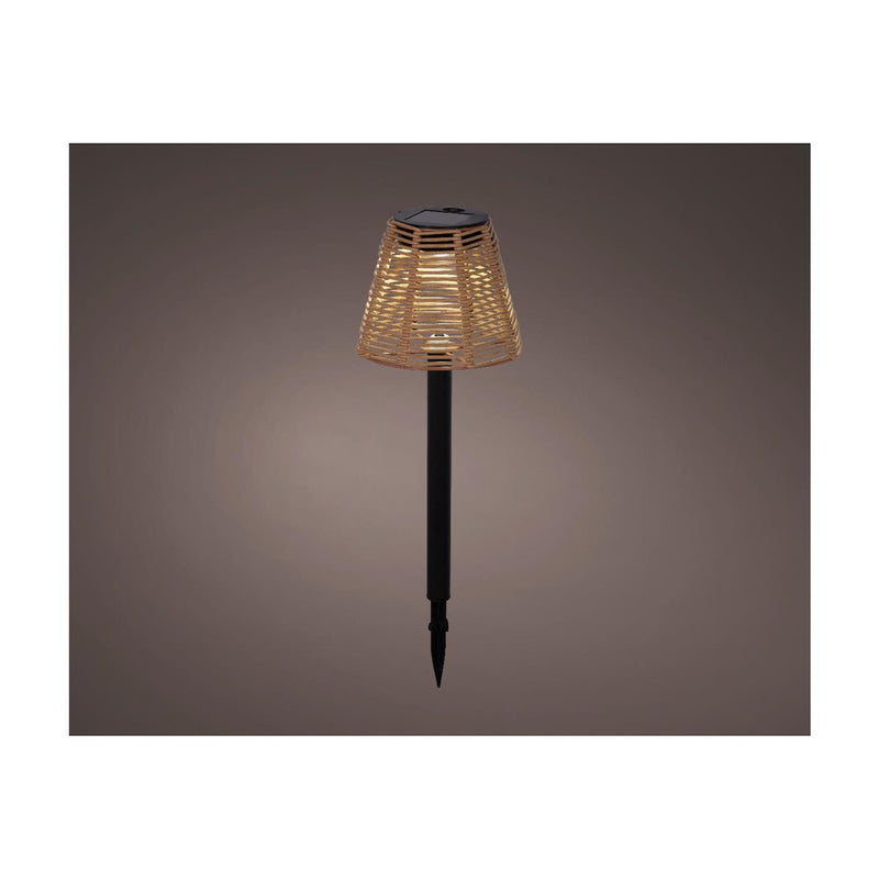 Lumineo lámpara solar enchufable mimbre ø12xh30cm