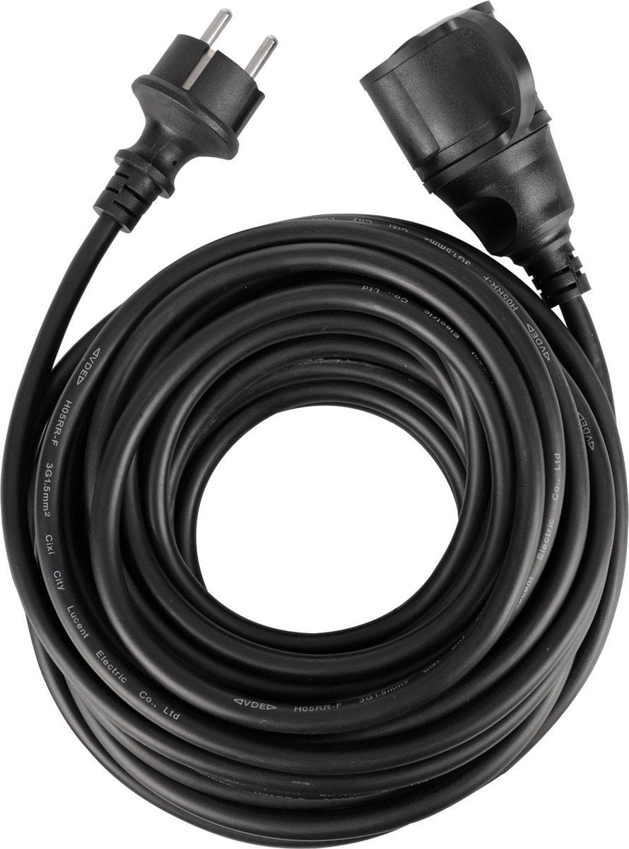 Cavo prolunga Q-link - con terra - ip44 - h05rrf - 3 x 1,5 mmâ² - 12 m - nero