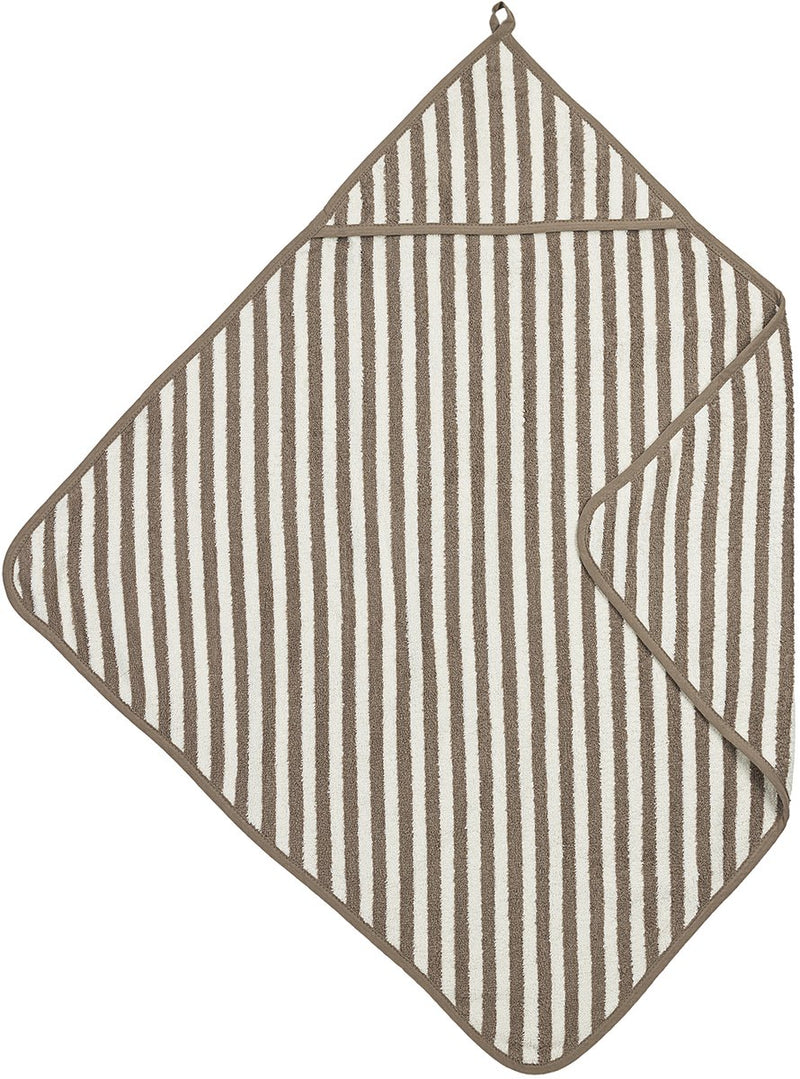 Capa de baño Meyco baby fat stripe - rizo jacquard - taupe - 75x75cm