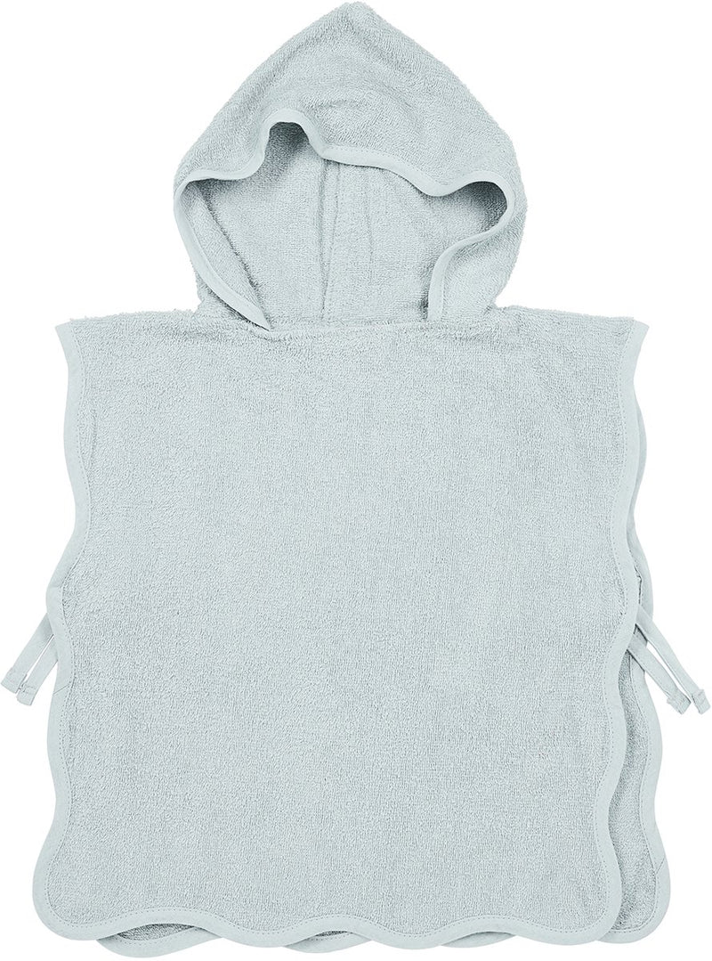 Poncho de baño ondulado para bebé Meyco - tejido de rizo - azul grisáceo - 1-3 años