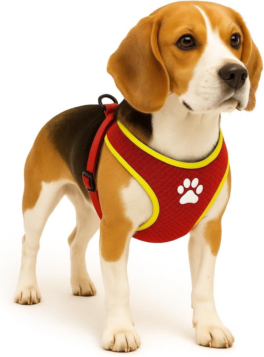 Arnés para perros Flamingo – arnés para perros – arnés para perros antitirones – arneses para perros – arnés para perros antitirones – step go tasha – rojo – talla m – a:53cm w:65-75cm x 20mm x 5mm