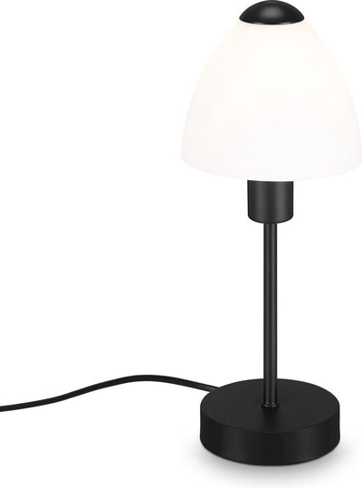 Briloner - manino - lampada da tavolo - 40 w - ip20 - nero - metallo-vetro - escl. 1x e14 - ø 10 cm