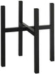Mica decorations - bloempot plantenpot standaard verhoger - zwart - b37.5 x h39.5 cm - metaal
