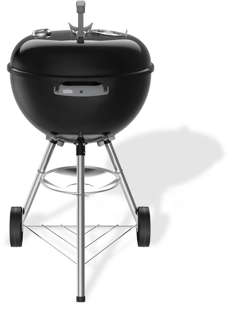 Hervidor weber bar-b - parrilla ø 47 cm - barbacoa de carbón - negro - bandeja recolectora de cenizas - 2 ruedas duraderas resistentes a la intemperie - termómetro en la tapa - 2 ganchos para herramientas - resistente a los arañazos y al óxido