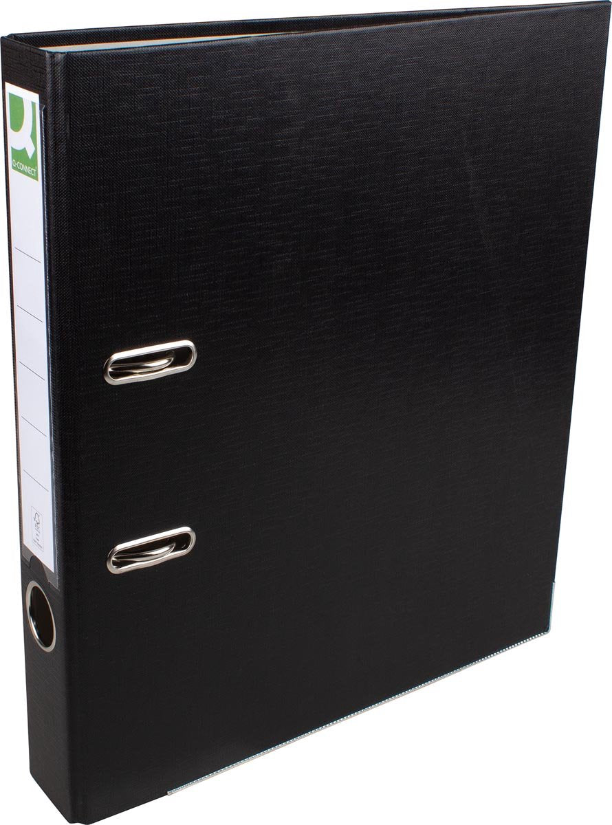Carpeta Q-connect, para ft a4, de pp y papel, con borde protector, lomo de 5 cm, negro