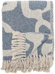 Bloomingville cuadros salobre algodón reciclado azul 130x160cm