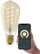 Calex slimme led lamp - e27 - wifi verlichting - filament - st64 - smart lichtbron goud - dimbaar - warm wit licht - 7w
