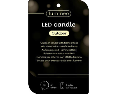 Decoris LED vela de exterior hierro h6,5cm verde