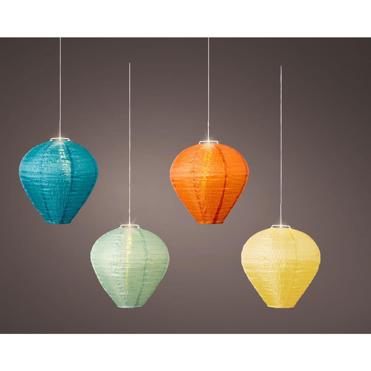 Lumineo solar lantern nylon ø30x28cm