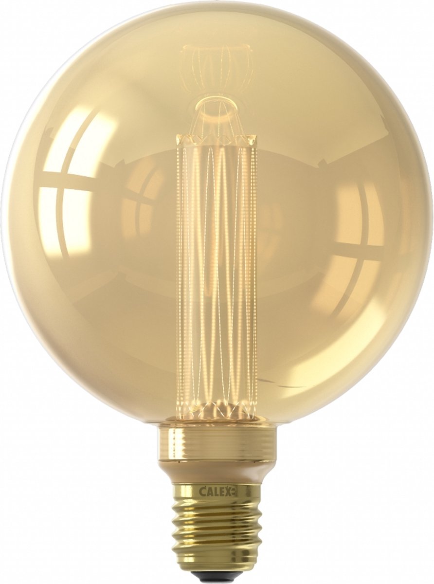 Lámpara LED serie Calex Crown - E27 - Fuente de luz G125 dorada - 3,5W - regulable