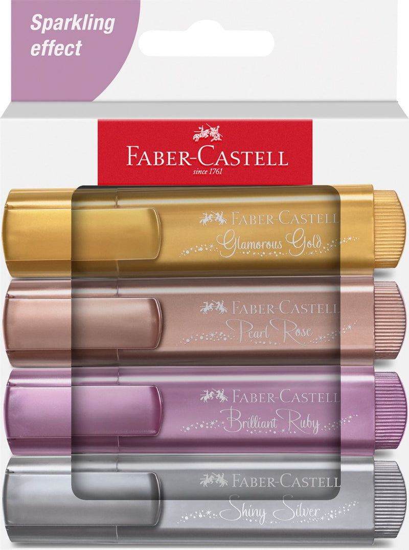 Pennarello per testo Faber-castell 46 - 4 pezzi - metallizzato - fc-254674