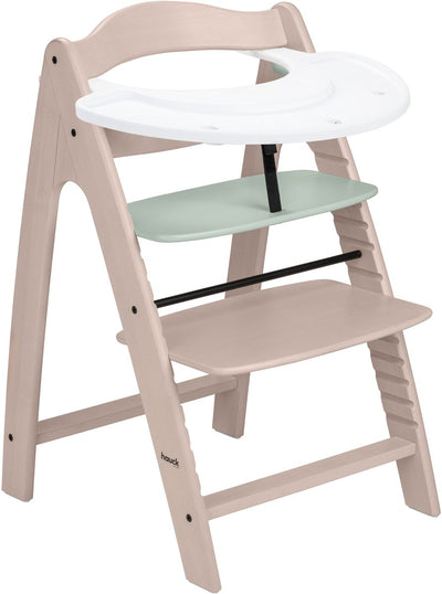 Set seggiolone Hauck arketa n play - seggiolone in legno con piano gioco - legno di faggio certificato FSC® - menta sbiancato