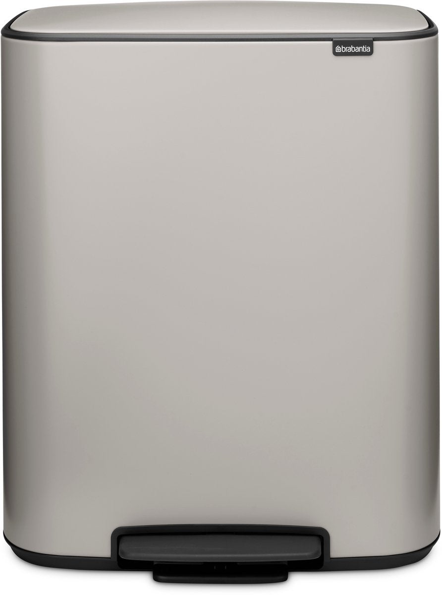 Brabantia bo prullenbak - 60 liter - 1 vak - soft grey