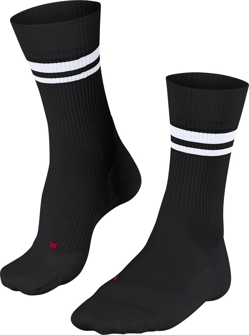Falke te4 calcetines de tenis clásicos anti ampollas, calcetines deportivos de algodón con relleno ligero hombre negro - talla 39-41