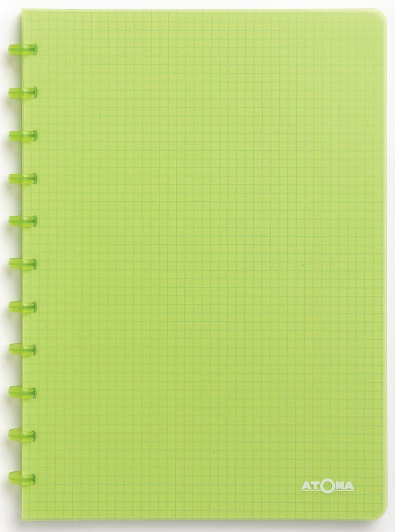 Quaderno trendy Atoma - A4 - 144 pagine - quadretti 5 mm - verde trasparente - 1 pezzo