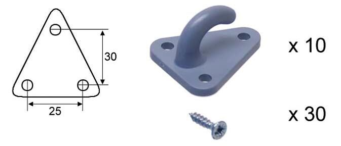 Ganchos para lona Valeryd de fijación 10uds. F. cubrir red w. tornillo
