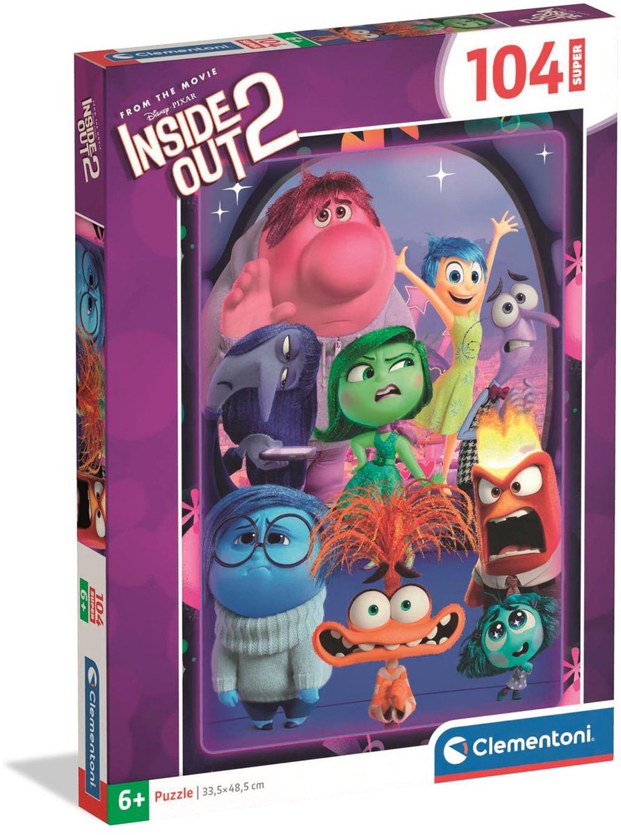 Clementoni - kinderpuzzel - 104 stukjes - inside out 2 - puzzel vanaf 6 jaar