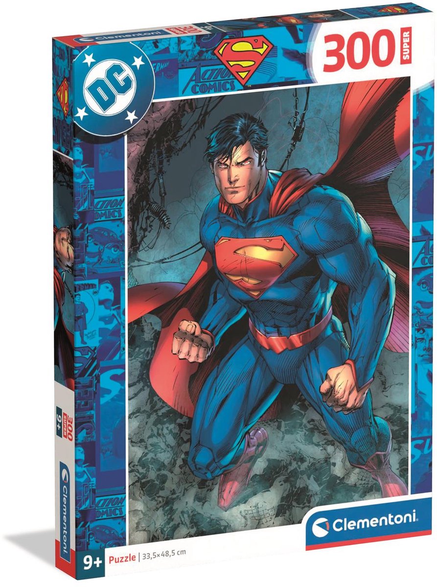 Clementoni - puzzel - 300 stukjes - superman - kinderpuzzel vanaf 9 jaar