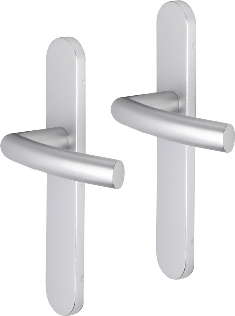 Maniglia per porta Impresso - burton - per interni - scudo ovale - alluminio - 2 pezzi