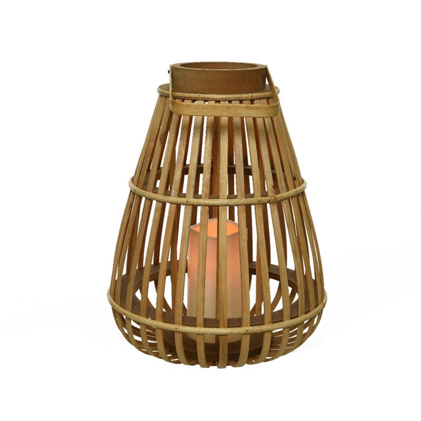 Decoris lanterna LED bambù 25x25x27,5cm