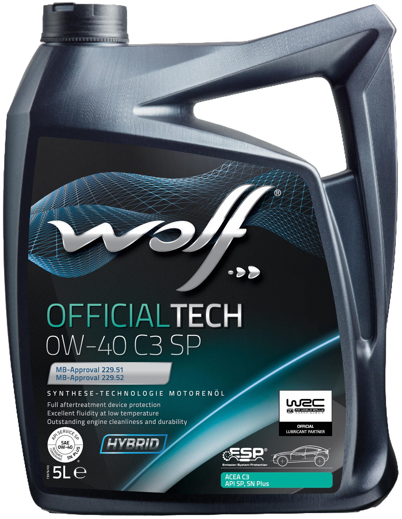Wolf Motor Oil OfficerTech C3 sp. MotorOil 0W40 5L OFF.Tech C3 SP
