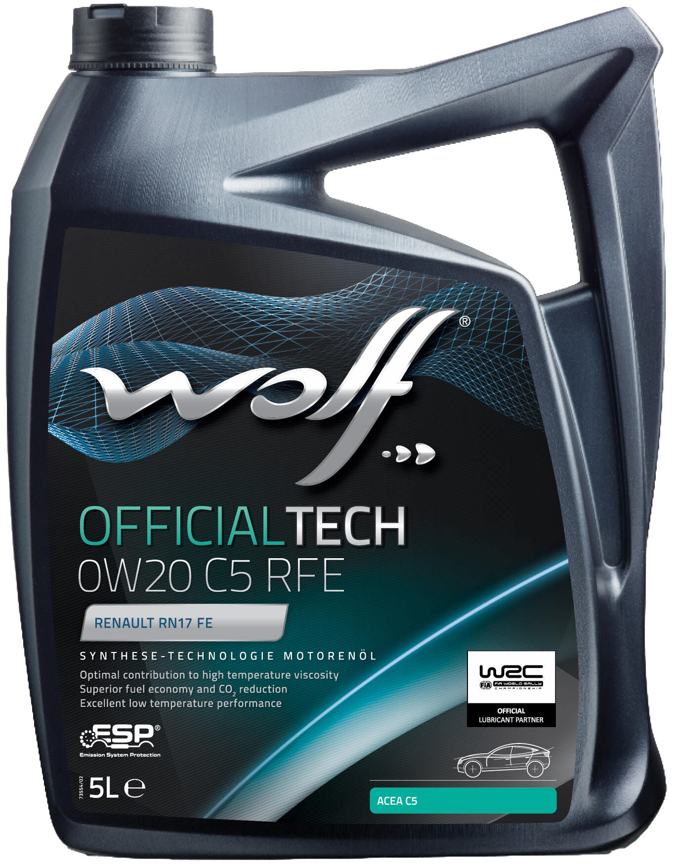 Wolf motoröl officialtech c5 rfe motoroil 0w20 5l off.tech c5 rfe