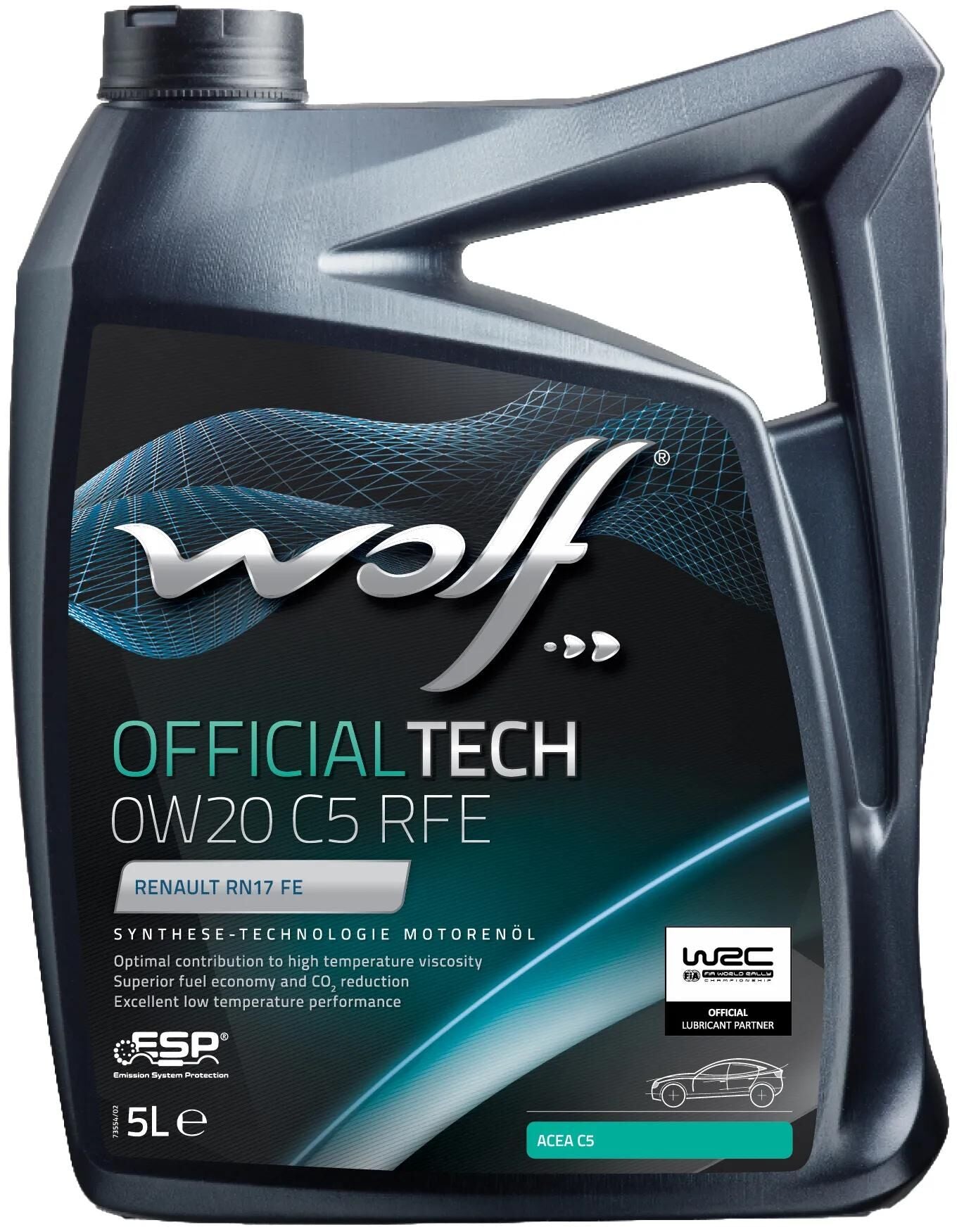 Wolf motoröl officialtech c5 rfe motoroil 0w20 5l off.tech c5 rfe