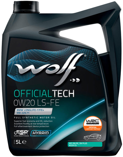 Wolf motoröl officialtech ls fe motoroil 0w20 5l off.tech ls-fe