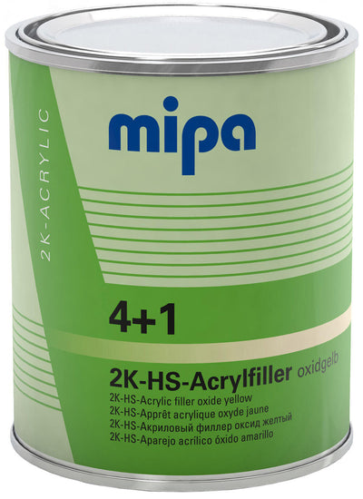 Mipa grundierfiller 4+1 acrylfiller hs 4+1 acrylic filter hs 1l oxidyellow