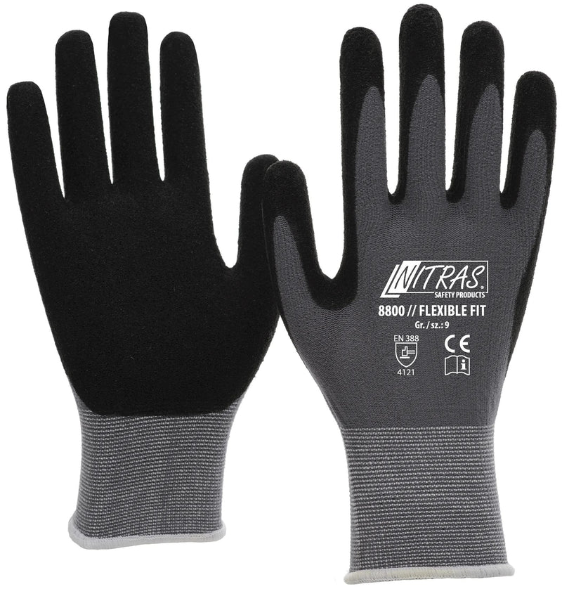 Nitras safety flexibele werkhandschoen flexible fit glove size 11 knit gray sw flexible fit