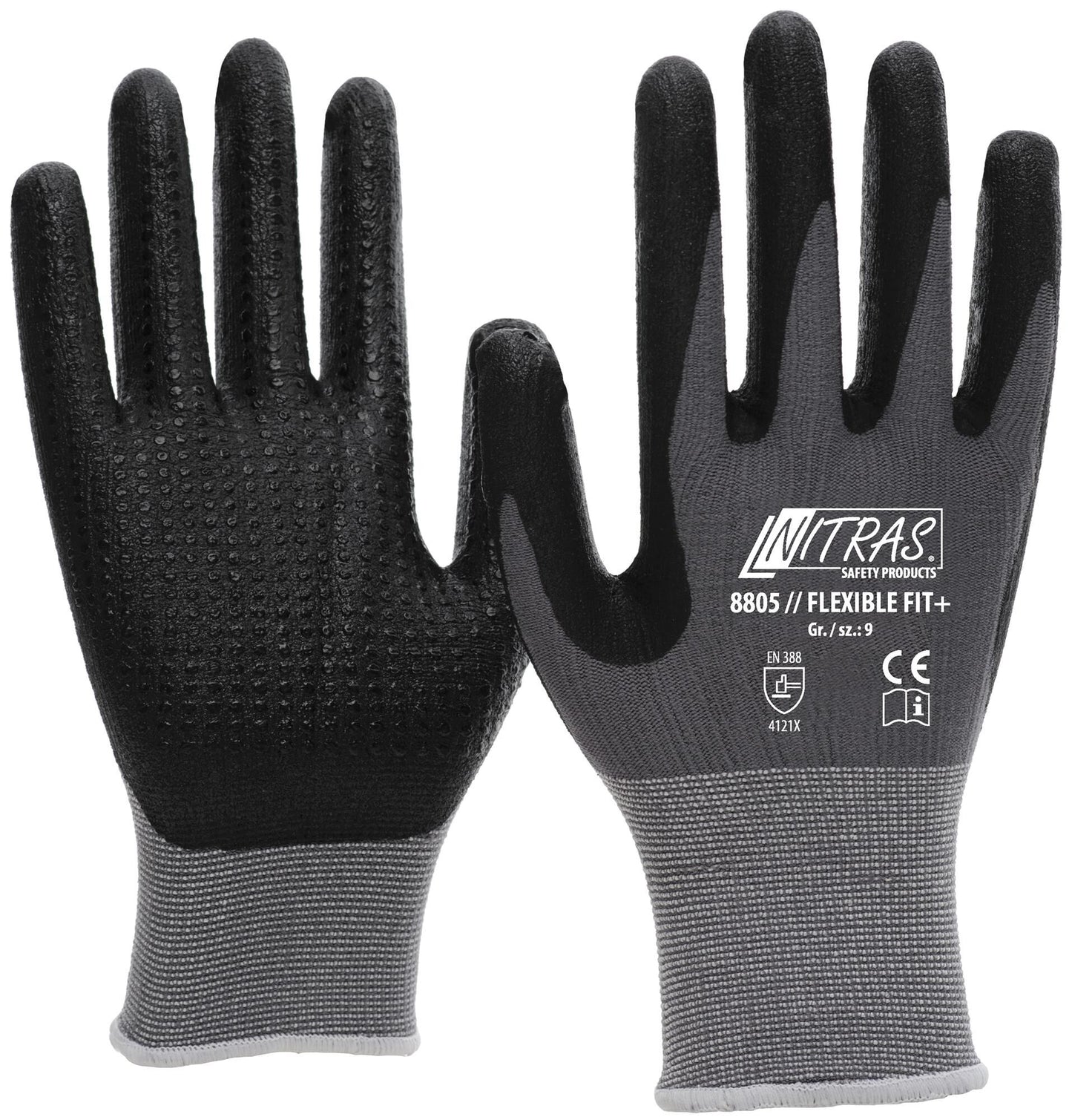 Nitras Safety Glove Dimensioni 11 brufoli grigio SW Fit flessibile+