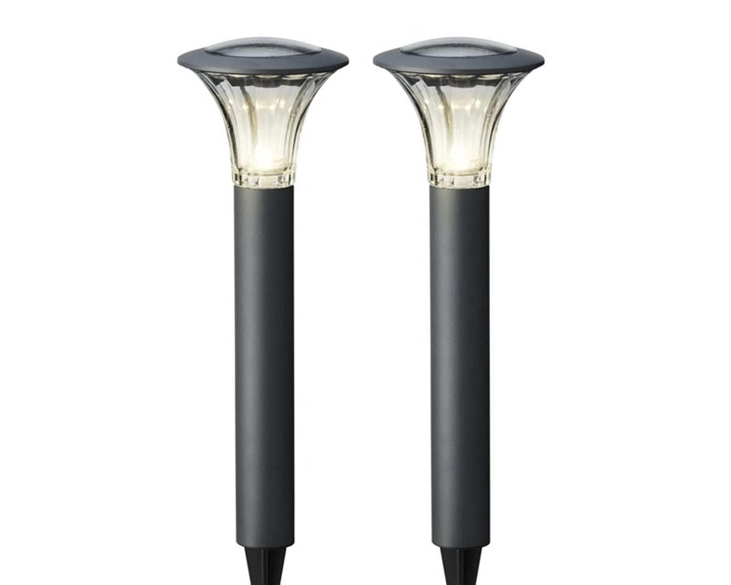 Juego de 2 enchufes solares LED para jardín Lumineo. 49x17cm
