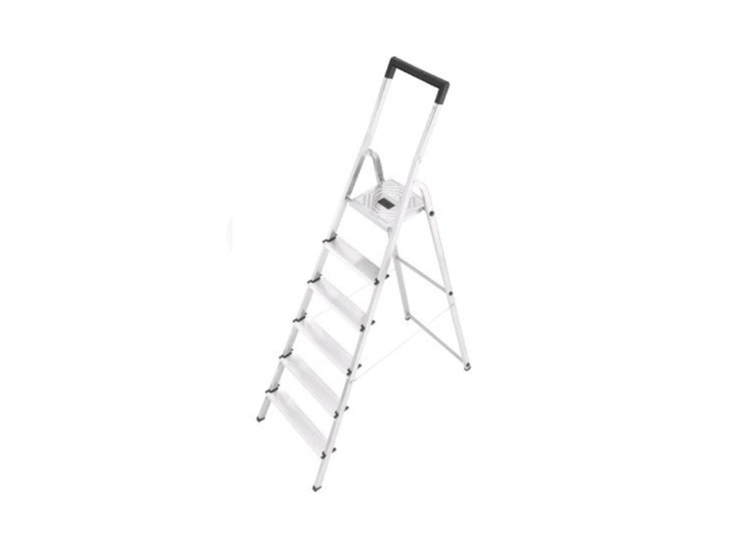 Hailo l40 huishoud trap 6-treeds aluminium (5 treden+bordes)