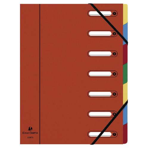 Cartella da collezione exacompta harmonika 55075e 7 scomparti rossa