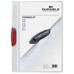 Pinza para carpetas swing clip durable pp a4 22,5x31cm rojo capacidad pinza 3 mm