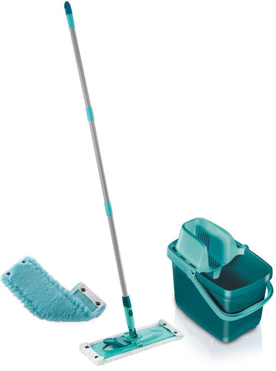 Tergicristallo per pavimento pulito combinato Leifheit M - 33 cm Sistema completo Micro Duo + Static Plus