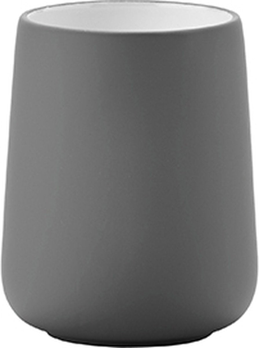 Bicchiere per spazzolino Zone denmark nova - bicchiere per spazzolini da denti - portaspazzolino - accessori per il bagno WC - 10 x 8 cm - grigio