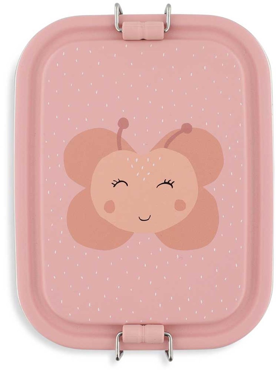 Trixie | portapane piccolo - mrs. farfalla - portapranzo rsv per bambini - portapranzo facile da aprire - rosa - farfalla