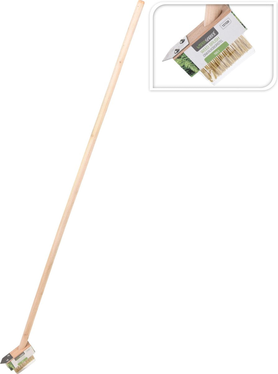 Wooden stem weed brush